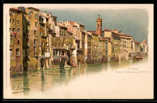 Lithographie Firenze, Cage di S. Jacopo sull` Arno