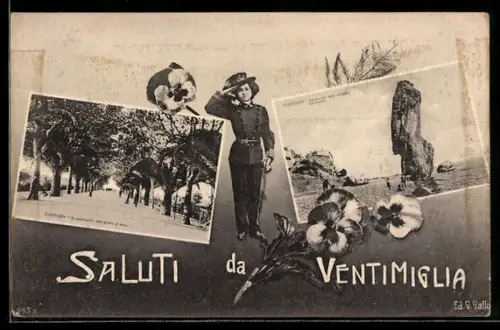 AK Ventimiglia, una donna in uniforme militare