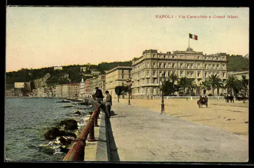 AK Napoli, Via Caracciolo e Grand Hotel