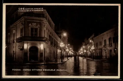 AK Foggia, Corso Vittorio Emanuele, Notturno