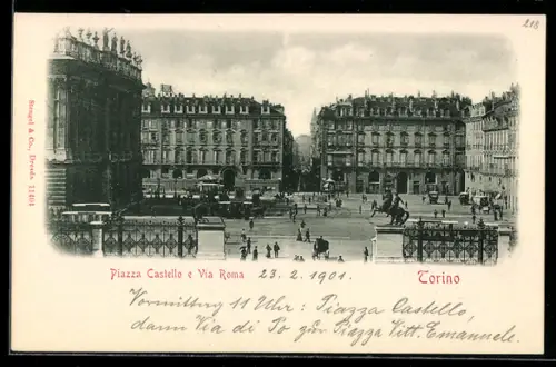 AK Torino, Piazza Castello e Via Roma