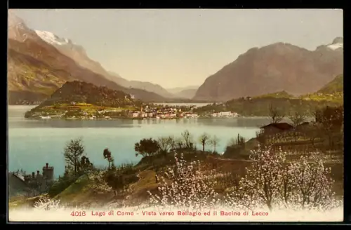 AK Bellagio /Lago di Como, Vista verso la città ed il Bacino di Lecco