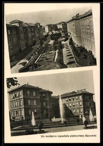 AK Novara, Un moderno ospedale piemontese, Platzansicht aus der Vogelschau