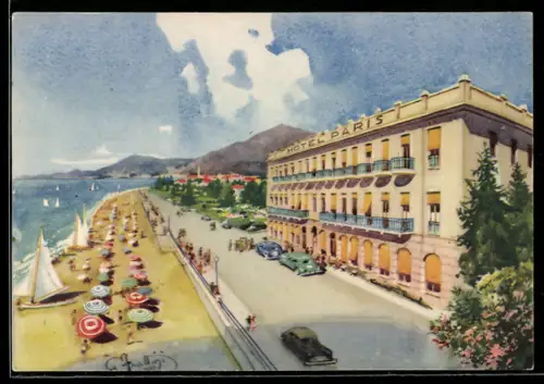 Künstler-AK Bordighera, Ansicht vom Hotel Paris