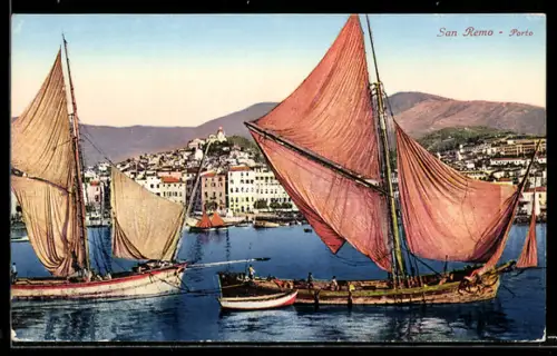 AK San Remo, Porto, Blick in den Hafen