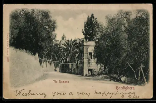 AK Bordighera, Via Romana