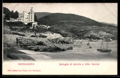 AK Bordighera, Spiaggia di Levente e Villa Garnier