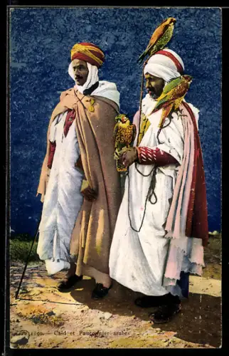 AK zwei arabische Falkner in traditioneller Kleidung
