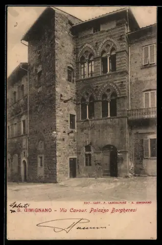 AK Gimignano, Via Cavour, Palazzo Borgheresi