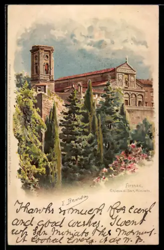 Künstler-AK Firenze, Chiesa di San Miniato