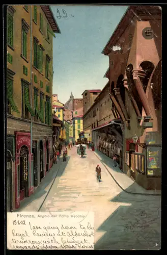 Lithographie Firenze, Angolo del Ponte Vecchio