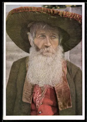 AK Bärtiger Mann in alter Standschützentracht aus dem Iseltale