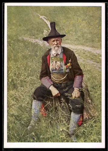 AK Kärntener Trachten, Mann in Lienzer Schützentracht