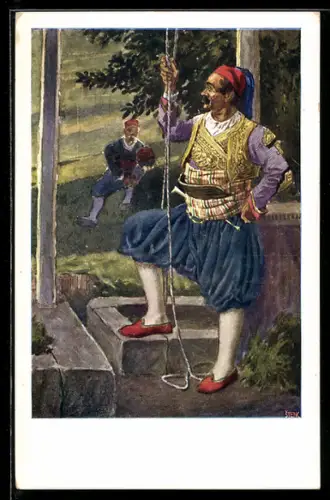 AK Dubrovnik, Mann in landestypischer Tracht