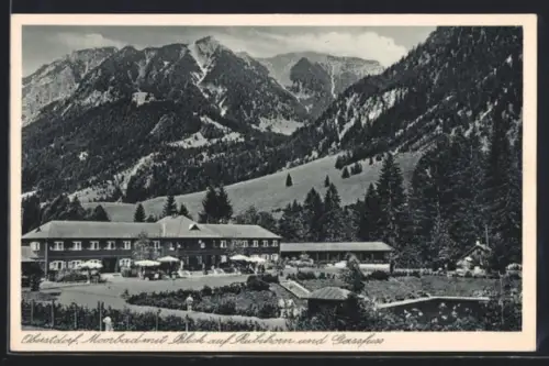 AK Oberstdorf, Moorbad mit Blick auf Rubihorn und Geissfuss