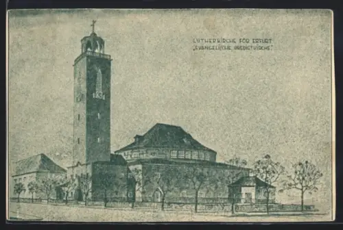 Künstler-AK Erfurt, Entwurf für die neue Lutherkirche