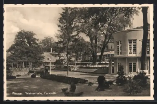 AK Weimar, Weimarhalle, Parkseite
