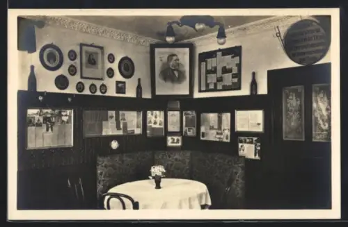 AK Heidelberg, Hotel-Restaurant Scheffelhaus-Waldhorn, Bes. G.Ernst Wwe., Die Scheffelstube