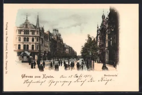 AK Köln, Boulevards, Strassenpartie