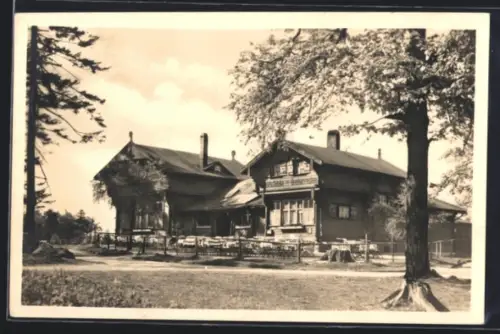 AK Bad Liebenstein, Blick auf Gasthaus Waldschänke am Dreiherrnstein