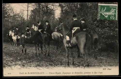 AK Foret de Rambouillet, Chasse royale, Equipages de Bonnelles, pendant le Bat l`eau