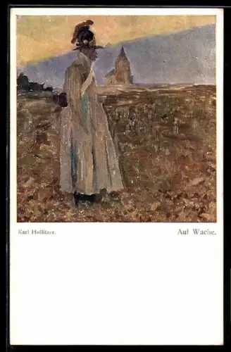 AK Österreichischer Wachsoldat vor Kirche