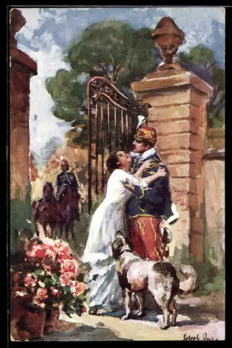 AK Österreichischer Soldat mit Frau