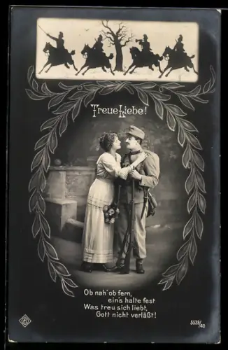 AK Österreichischer Soldat mit Frau