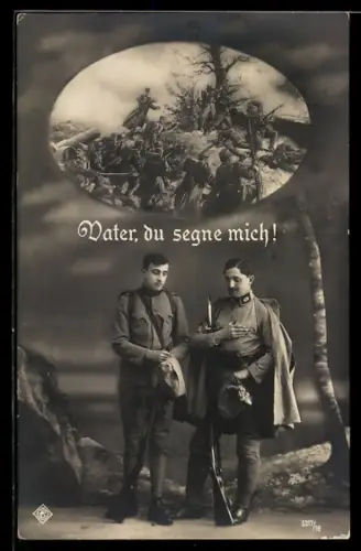 AK Österreichischer Soldat mit einem Kameraden