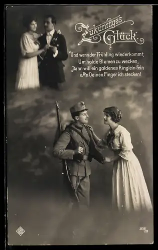 AK Österreichischer Soldat mit Frau