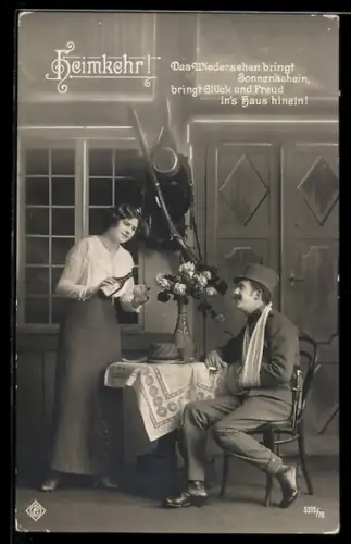 AK Österreichischer Soldat bei seiner Heimkehr