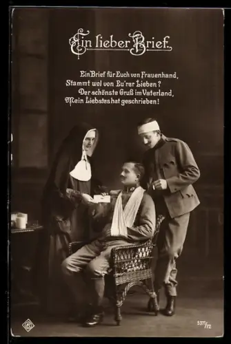 AK Österreichischer Soldat bekommt einen Brief