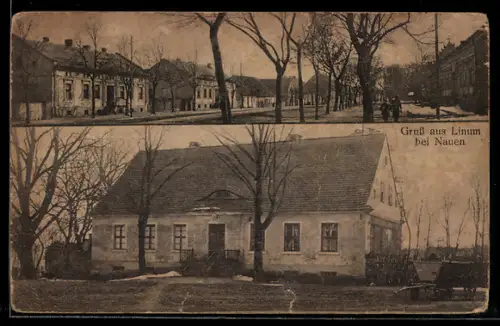 AK Linum bei Nauen, Strassenpartie im Ort