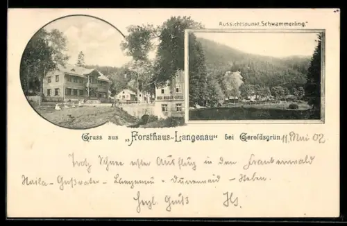 AK Geroldsgrün, Gasthaus Forsthaus-Langenau, Aussichtspunkt Schwammerling