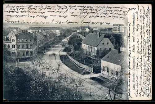 AK Grossbauchlitz, Teilansicht aus der vogelschau mit Wohnhäusern