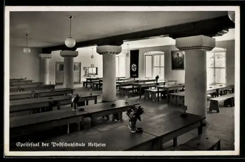 AK Kelheim, Speisesaal der Postschutzschule mit 