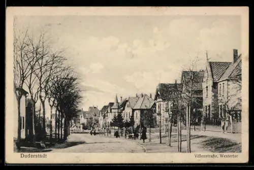 AK Duderstadt, Partie in der Villenstrasse, Westertor