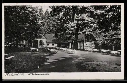AK Niederoderwitz, Gasthof Batzenhütte, Aussenbereich für Gäste
