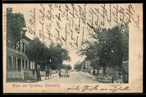 AK Kirchberg /Hunsrück, Partie in der Oberstadt mit Villen und Grünanlagen