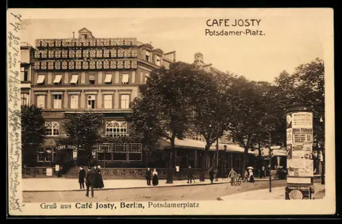 AK Berlin, Cafe Josty am Potsdamer Platz