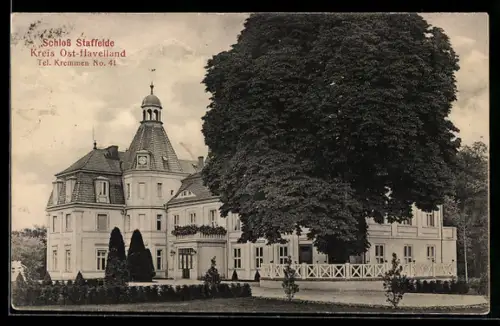 AK Staffelde, Blick zum Schloss Staffelde