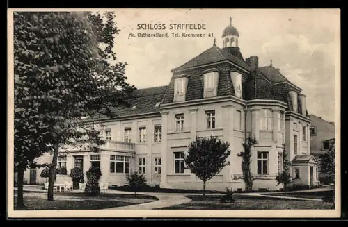 AK Staffelde /Kremmen, Schloss Staffelde mit Parkanlage