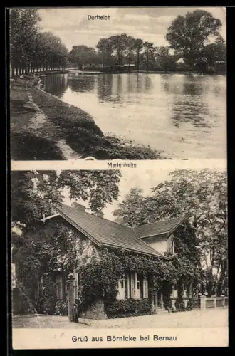 AK Börnicke, Dorfteich, Marienheim