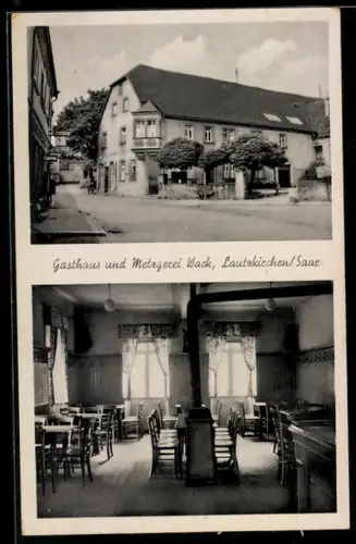 AK Lautzkirchen /Saar, Gasthaus und Metzgerei Moritz Wack, Innenansicht
