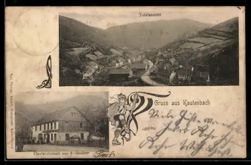 AK Kautenbach, Totalansicht, Gastwirtschaft von J. Ströher