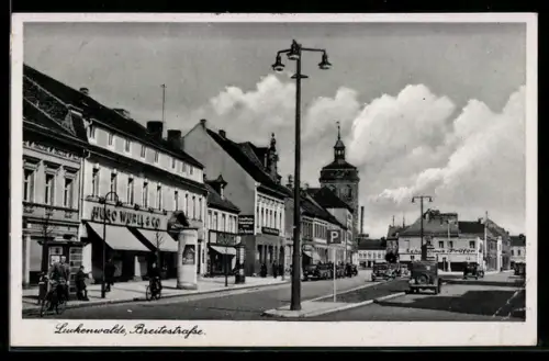 AK Luckenwalde, Breitestrasse mit Geschäften