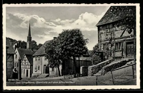 AK Oderberg /Mark, Oberkietz mit dem ältesten Haus