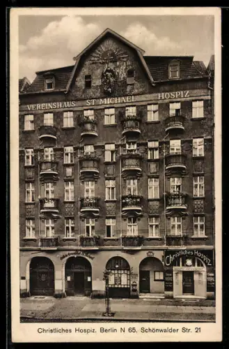 AK Berlin-Wedding, Christliches-Hospiz in der Schönwalder Str. 21, Frontalansicht