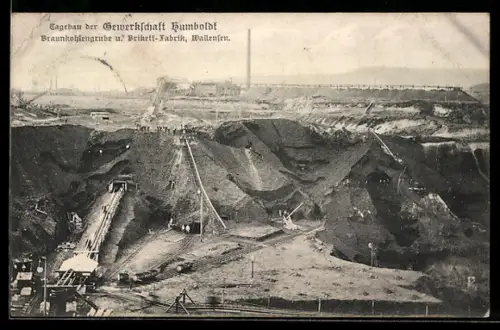 AK Wallensen, Tagebau der Gewerkschaft Humboldt, Braunkohlengrube und Brikett-Fabrik