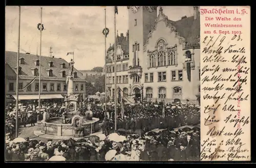 AK Waldheim i. S., Weihe des Wettinbrunnens am 6.9.1903